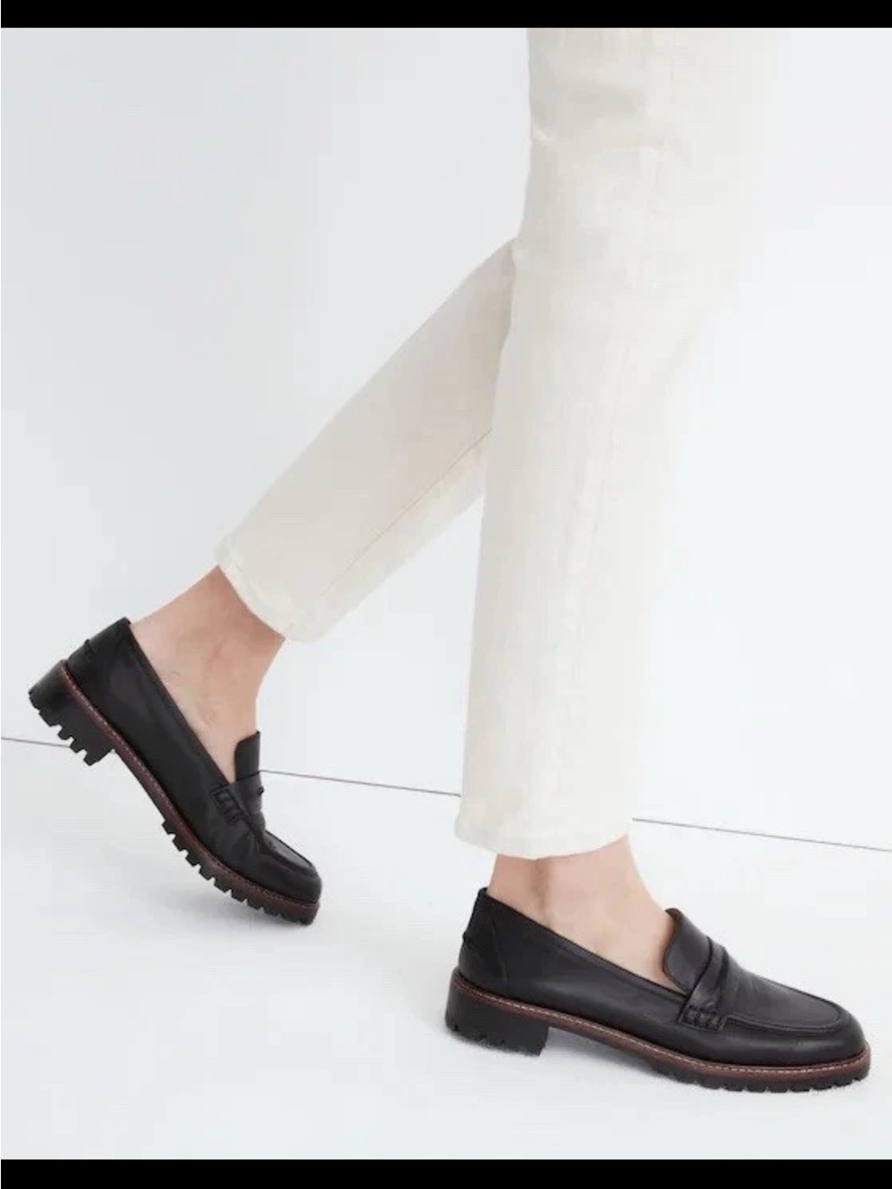 Madewell The Corinne Lugsole Loafer in True Black Size 9